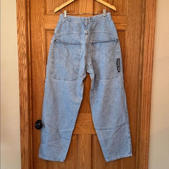 BOSS BY I.G. DESIGN Baggy Y2K Skater Hip-Hop Embroidered Pocket Denim Jeans - Picture 5 of 16